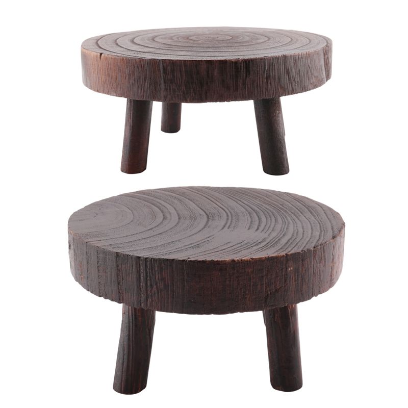 Bonsai Garden Display - ABHU 2Pcs Mini Wooden Stool Flower