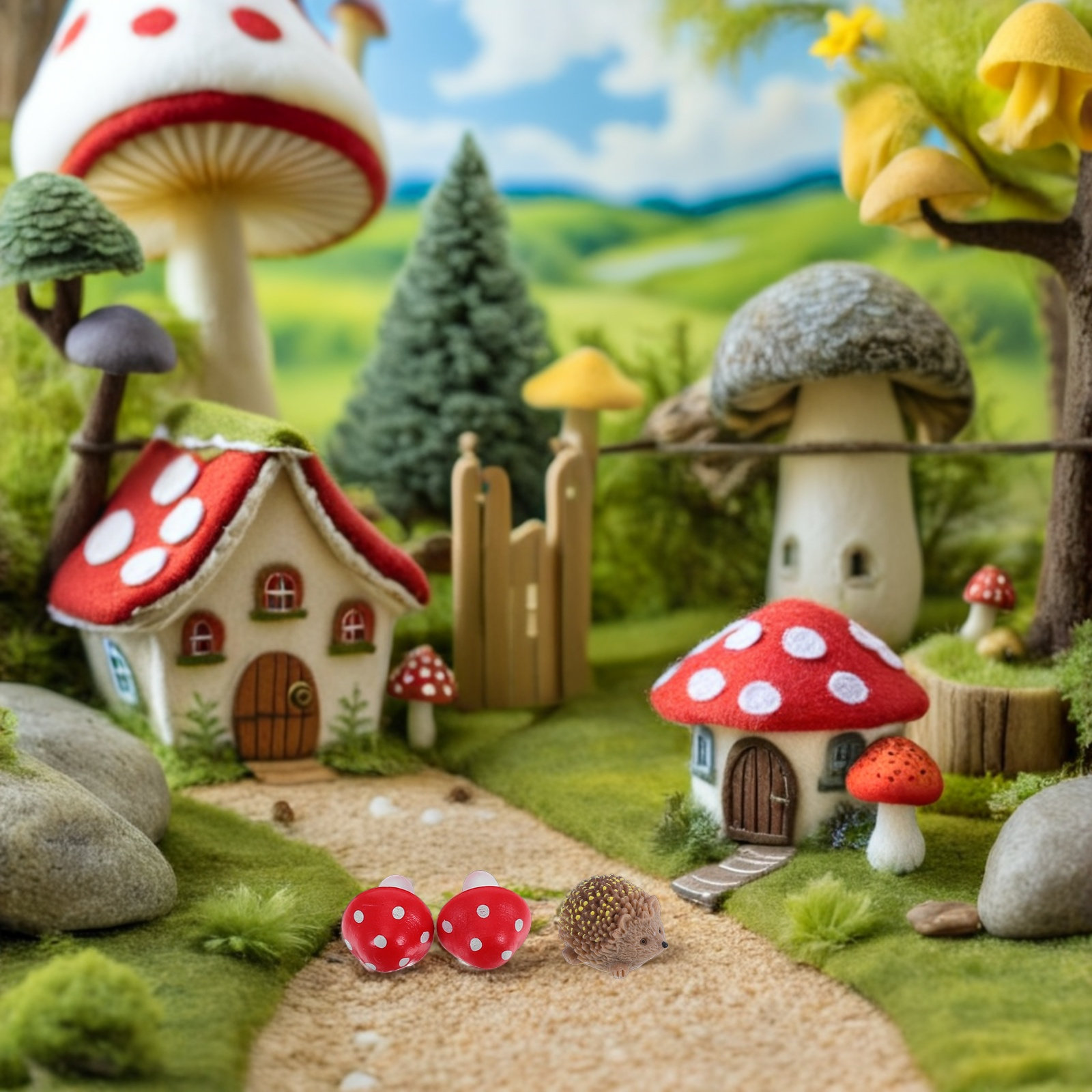 Bonsai Garden Pot - 12Pcs Miniature Garden Ornaments Resin Mushroom
