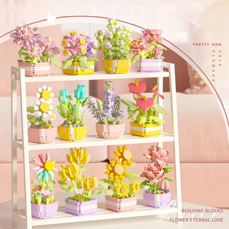 Flower Succulents Building Blo - Bonsai Garden Pot recension och pris