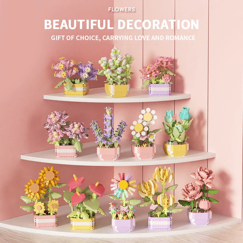 Flower Succulents Building Blo - Bonsai Garden Pot recension och pris