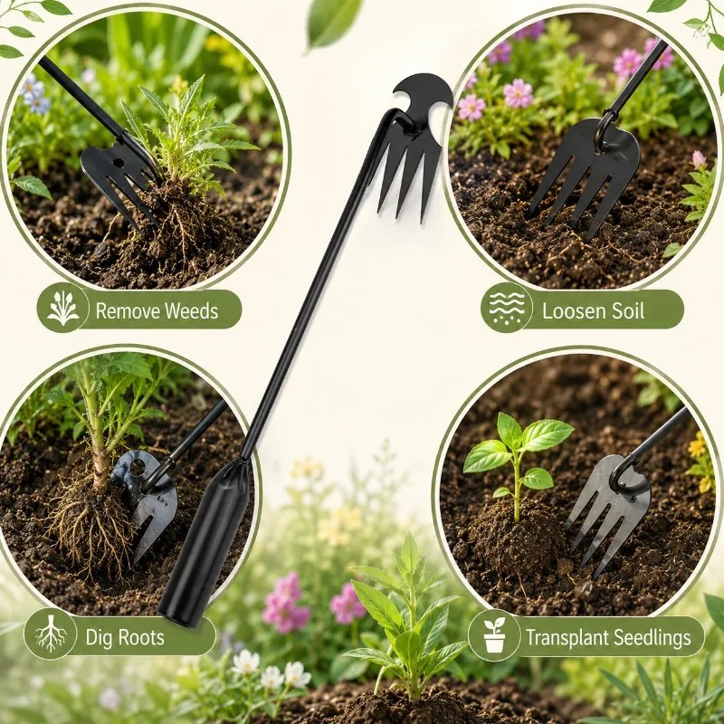 2 in 1 Garden Rake Manual Seed - Soil Scoop Tool recension och pris