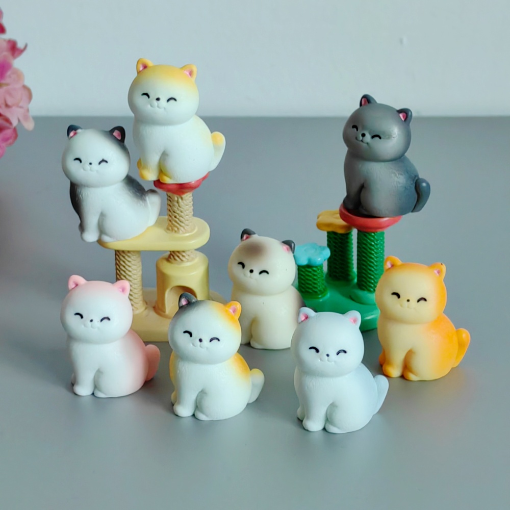8pc Cute Smile Cat Small Anima - Bonsai Garden Miniature recension och pris