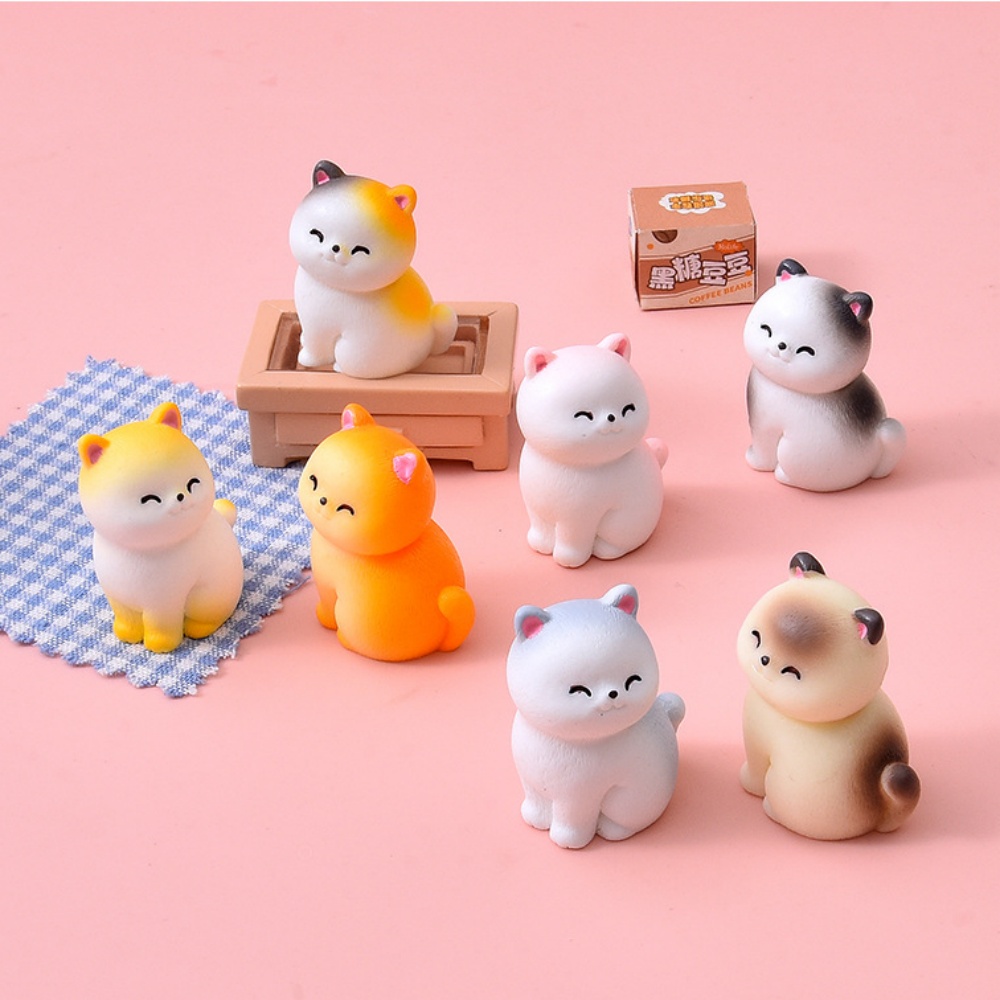 8pc Cute Smile Cat Small Anima - Bonsai Garden Miniature recension och pris