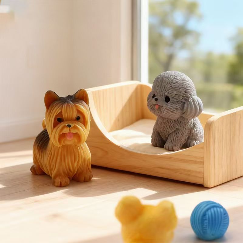 Cute Teddy Poodle Puppy Small  - Bonsai Garden Miniature recension och pris