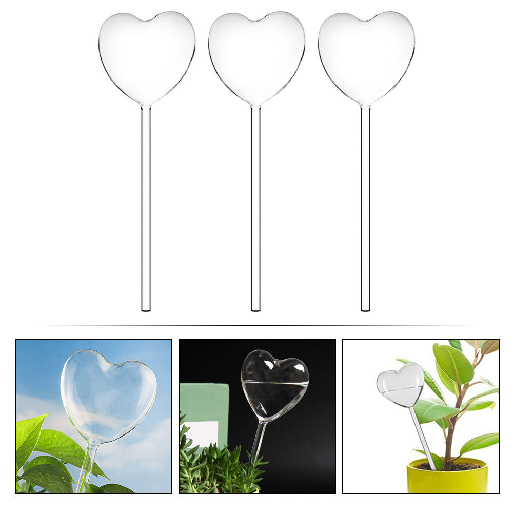 3Pcs Heart Shaped Glass Self W - Bonsai Garden Pot recension och pris