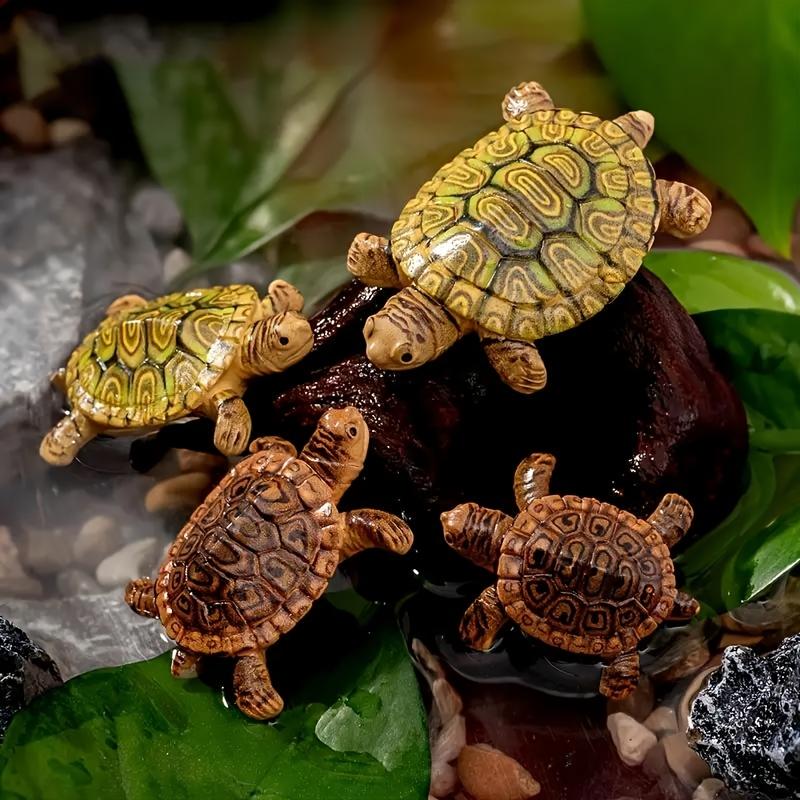 6 Mini Turtle Statues for Aqua - Bonsai Garden Miniature recension och pris