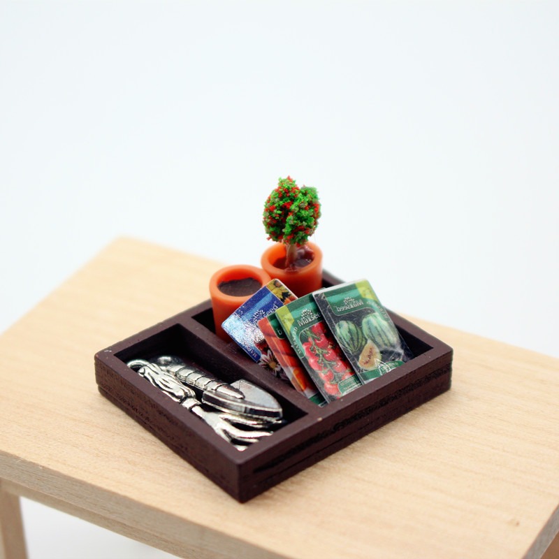 Dollhouse Gardening Wooden Box - Soil Scoop Tool recension och pris