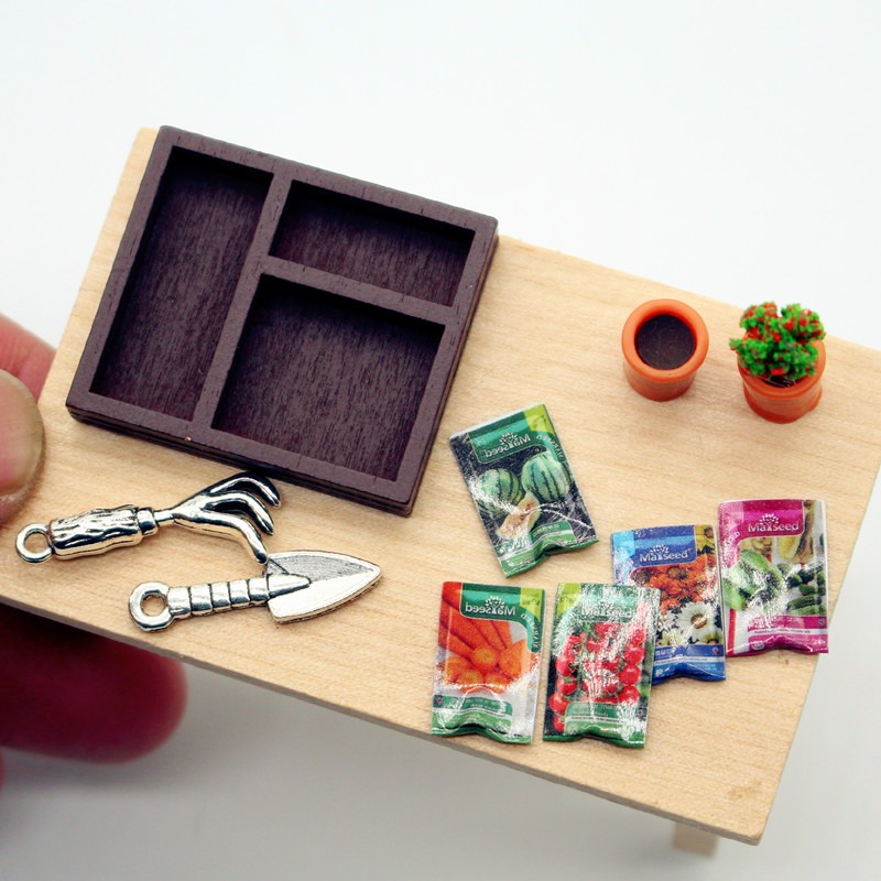 Dollhouse Gardening Wooden Box - Soil Scoop Tool recension och pris
