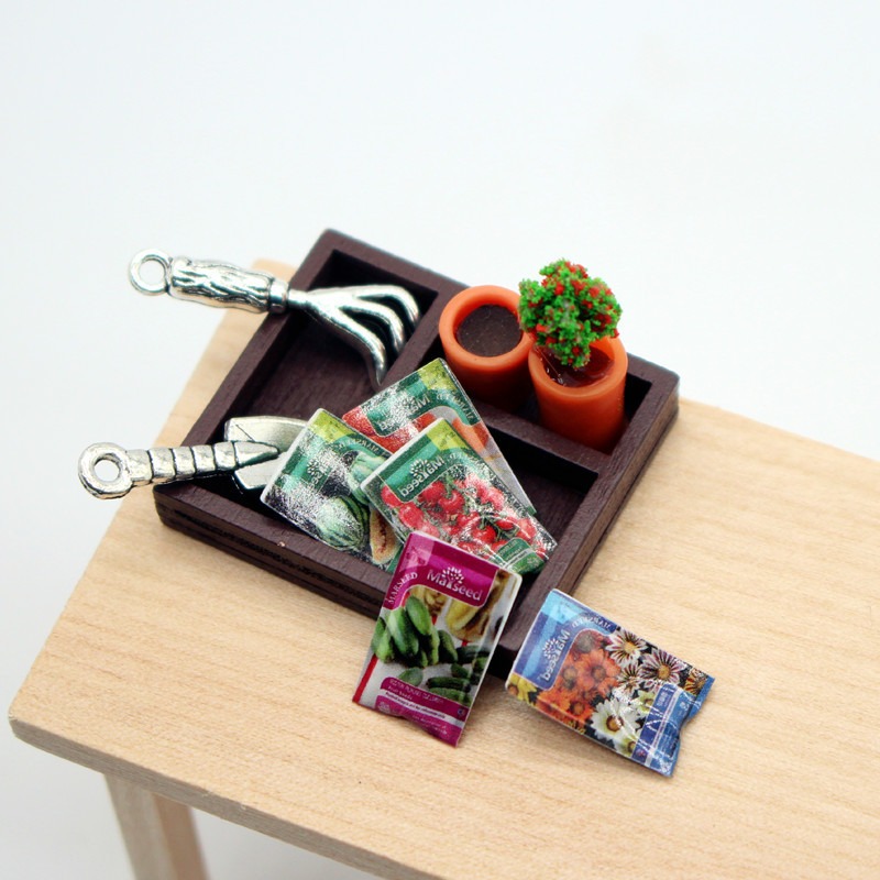 Dollhouse Gardening Wooden Box - Soil Scoop Tool recension och pris