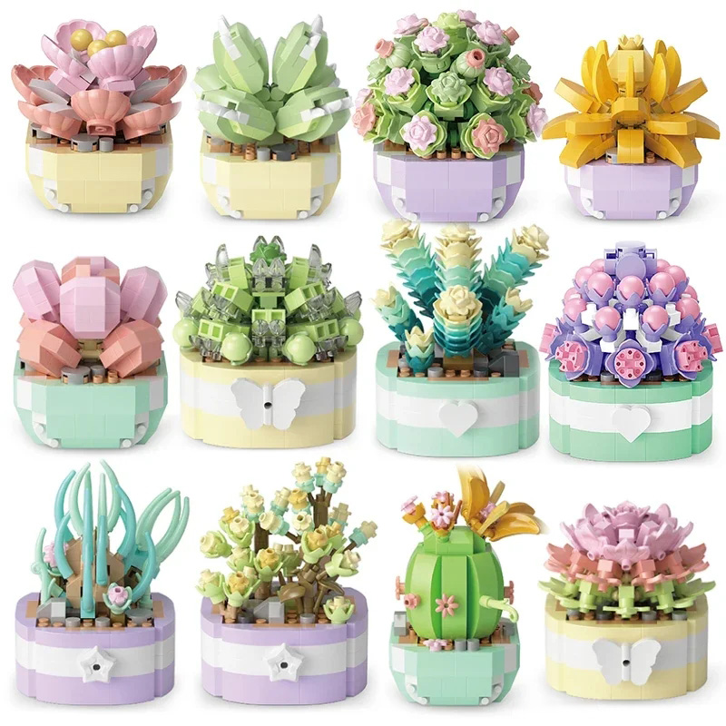 Flower Succulents Building Blo - Bonsai Garden Pot recension och pris