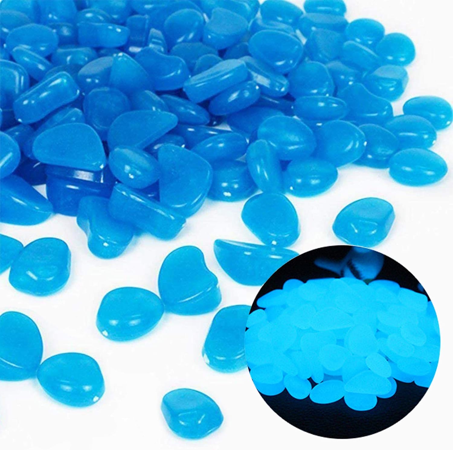 Fish Tank Rocks Glow Blue Pebb - Bonsai Garden Pot recension och pris