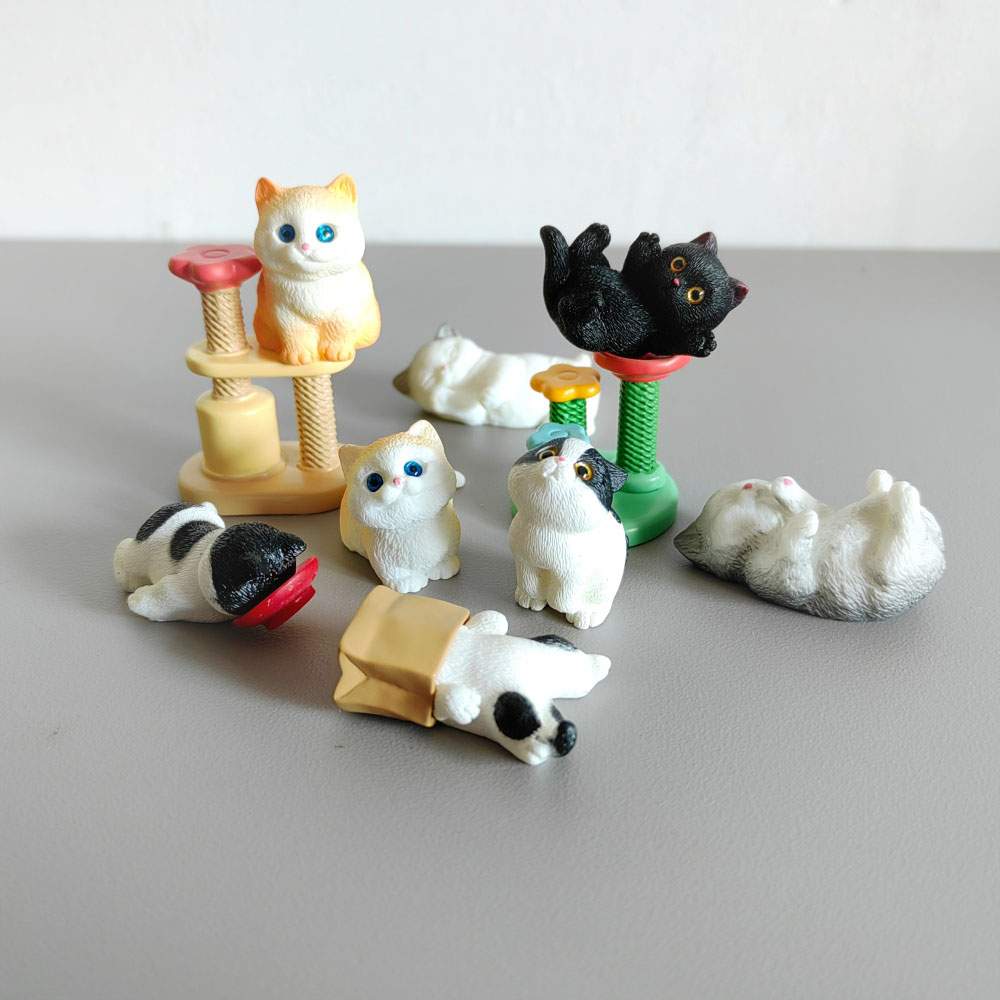 4pc Cute Cat Small Animal Mode - Bonsai Garden Miniature recension och pris