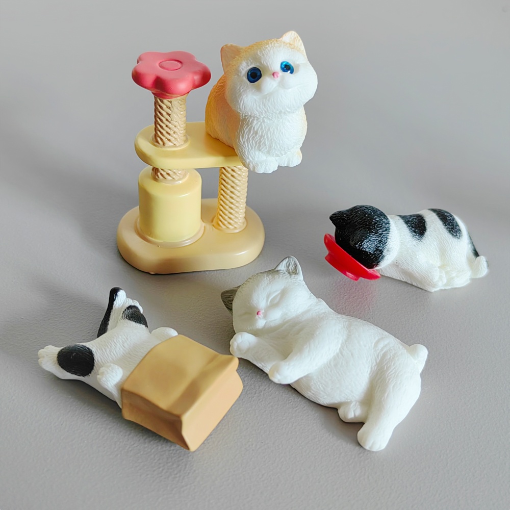 4pc Cute Cat Small Animal Mode - Bonsai Garden Miniature recension och pris