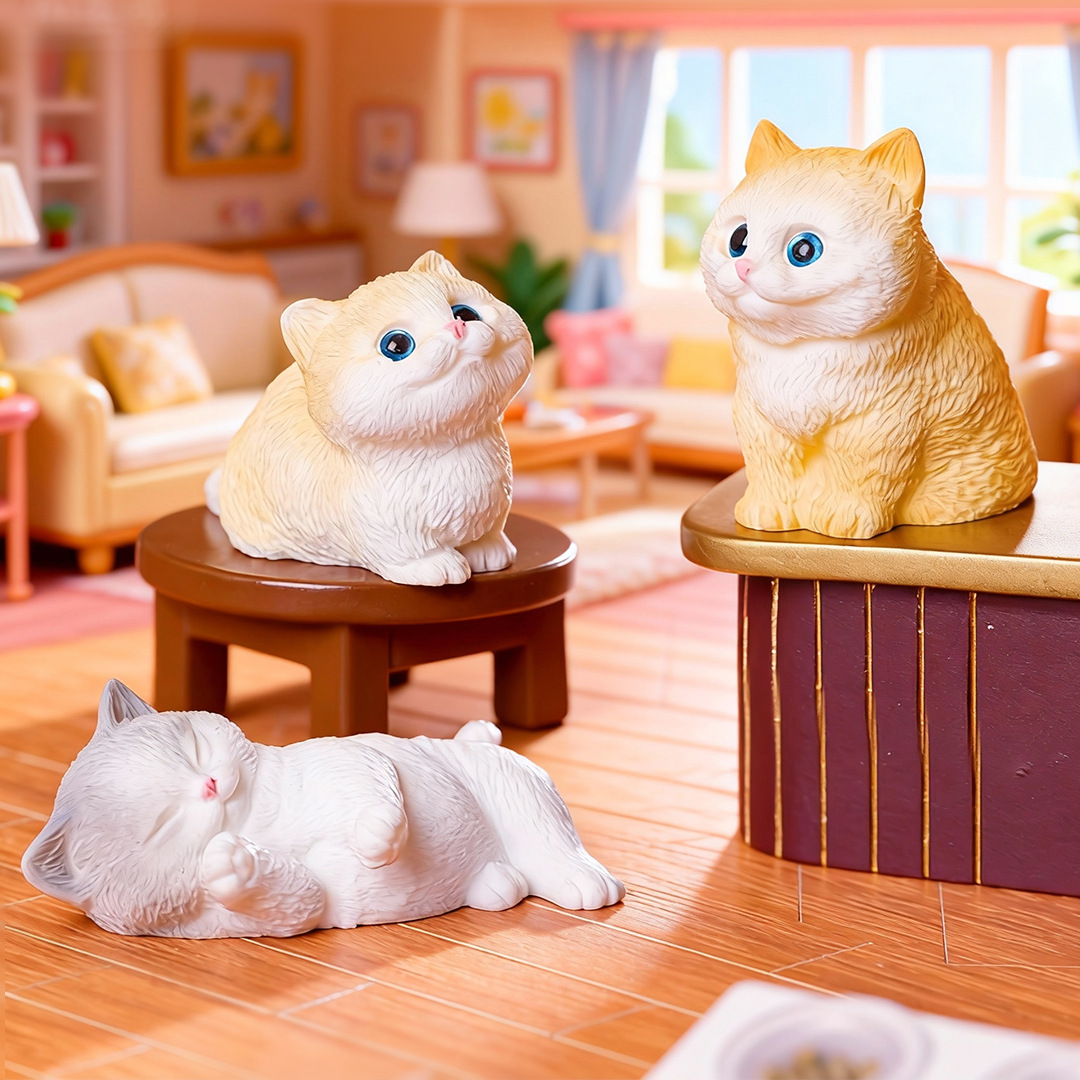 4pc Cute Cat Small Animal Mode - Bonsai Garden Miniature recension och pris