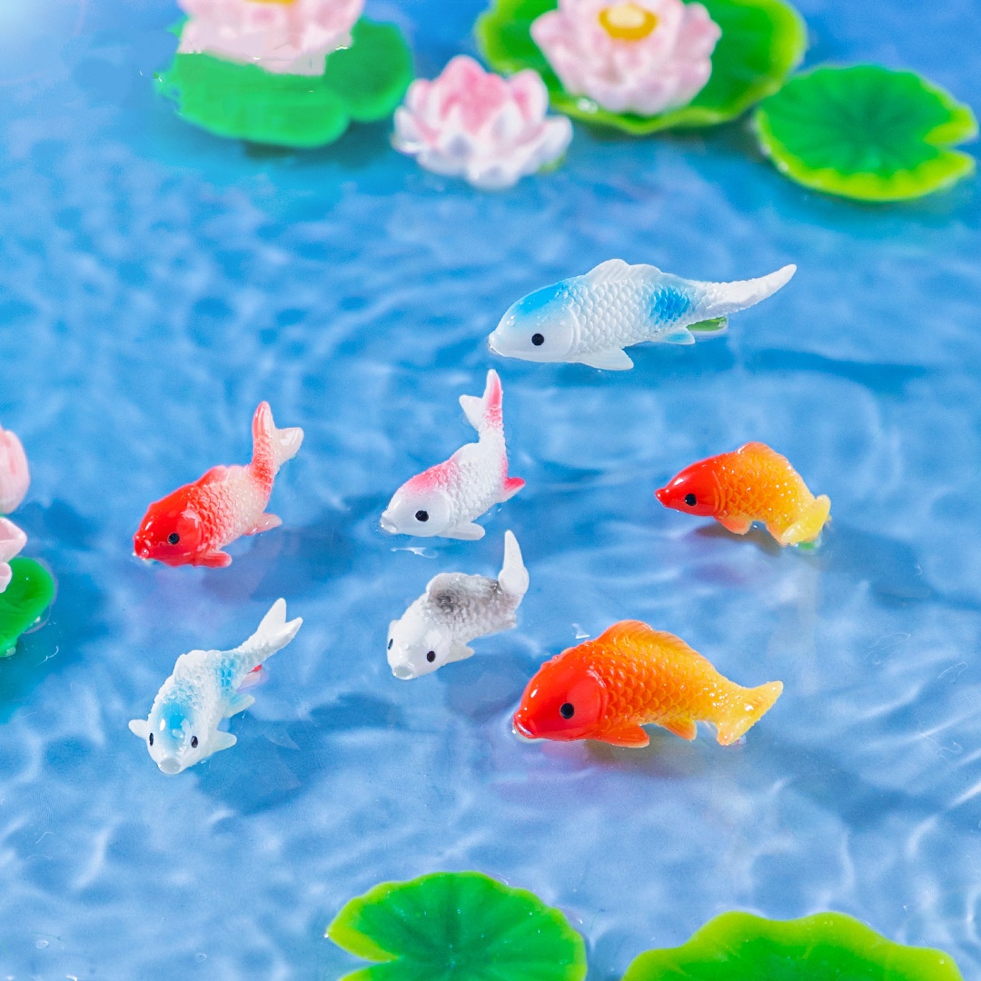 10PCS Mini Koi Fish Resin Gold - Bonsai Garden Miniature recension och pris