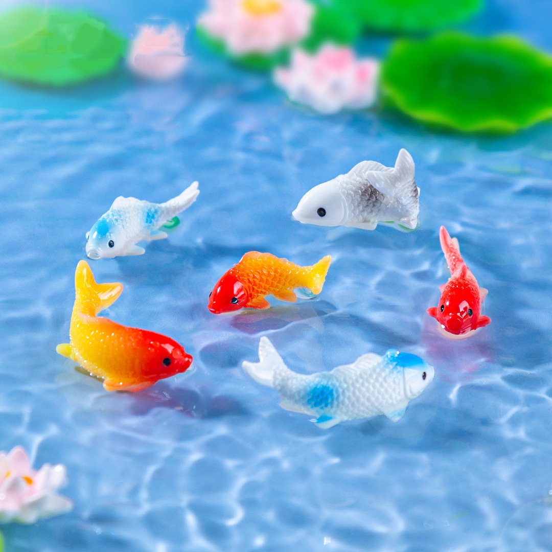 10PCS Mini Koi Fish Resin Gold - Bonsai Garden Miniature recension och pris