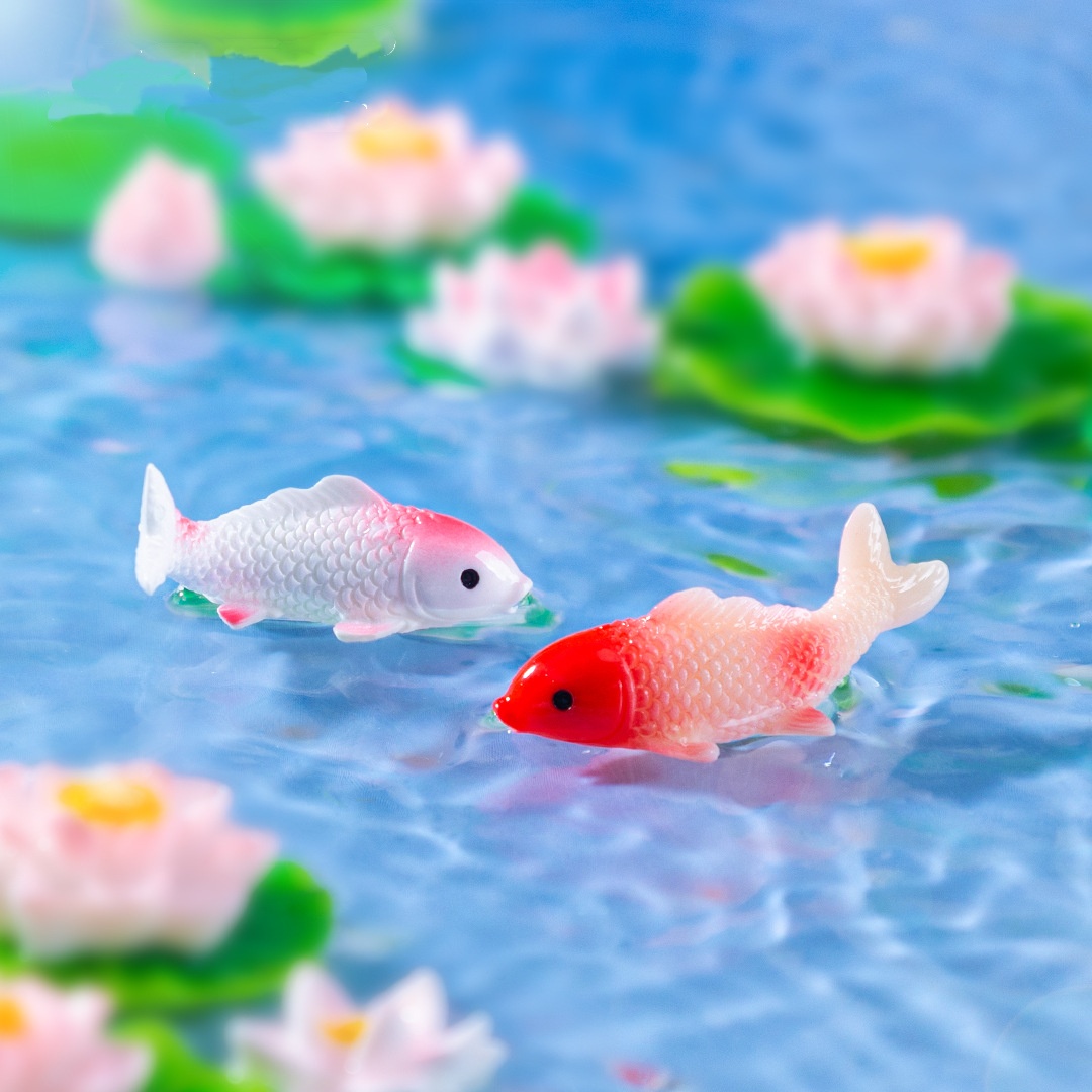 10PCS Mini Koi Fish Resin Gold - Bonsai Garden Miniature recension och pris