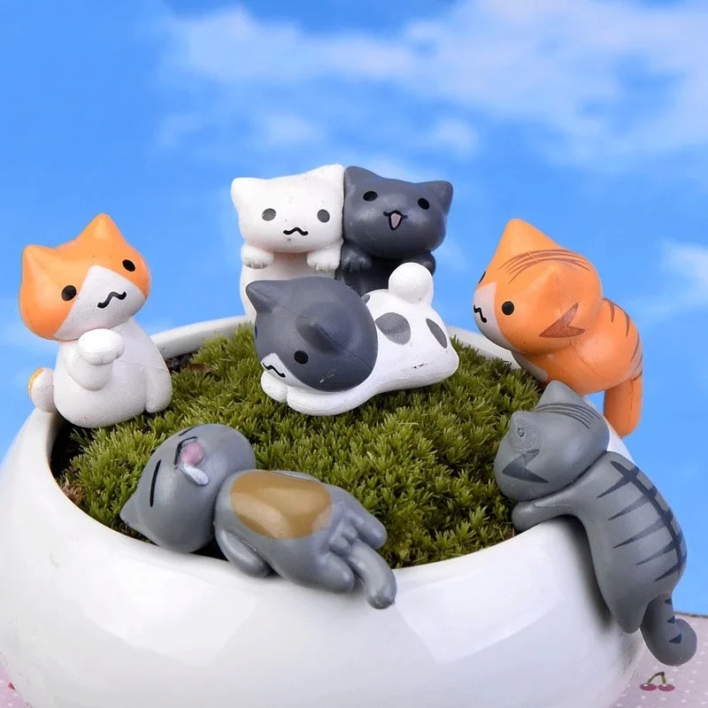 6 Pcs/Set Cartoon Lucky Cat  H - Bonsai Garden Miniature recension och pris