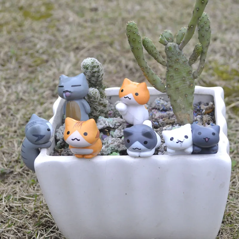 6 Pcs/Set Cartoon Lucky Cat  H - Bonsai Garden Miniature recension och pris