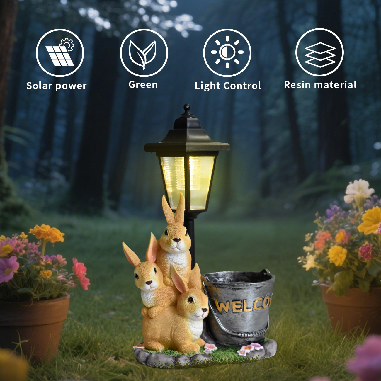 New rabbit solar garden light  - Bonsai Garden Pot recension och pris