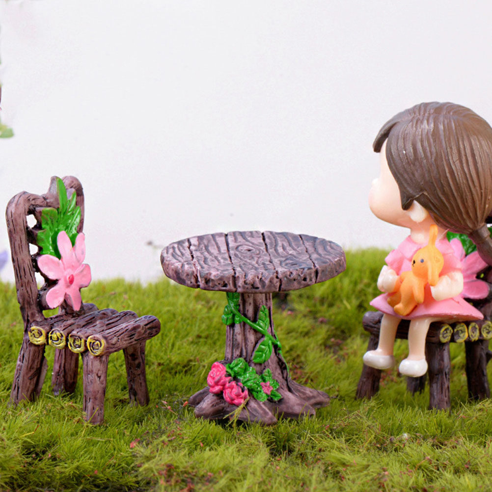 5Sets Mini Resin Miniature Cha - Bonsai Garden Miniature recension och pris