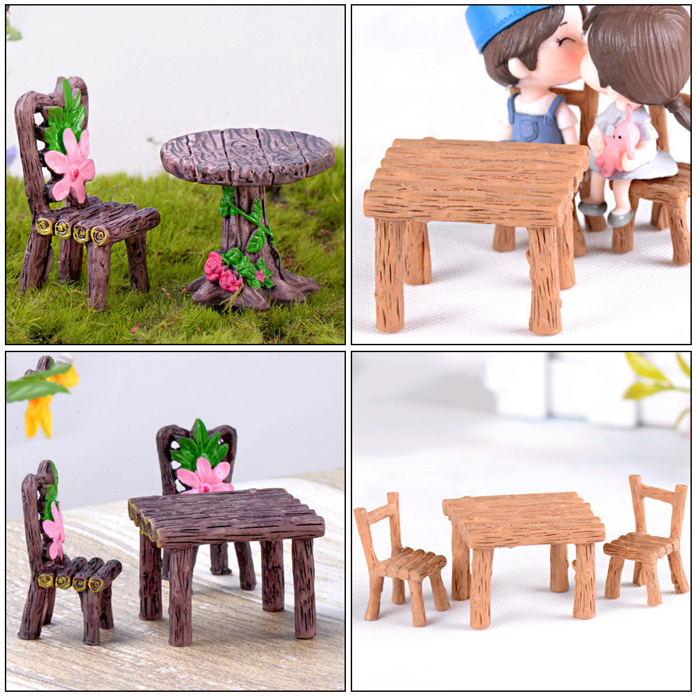 5Sets Mini Resin Miniature Cha - Bonsai Garden Miniature recension och pris